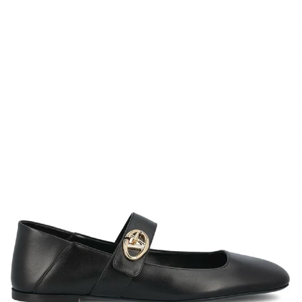 Black Leather Women's Flats